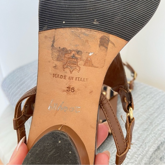 Anyi Lu - Women’s 5.5 36 Brown Flats With Zebra Print and Gold Accents - Picture 6 of 12